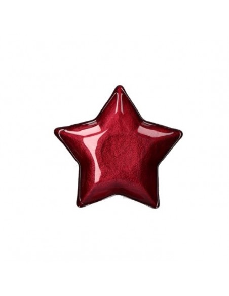 RITUALI DOMESTICI Piatto stella in vetro colore rosso cm 16 NEIMIEIPENSIERI