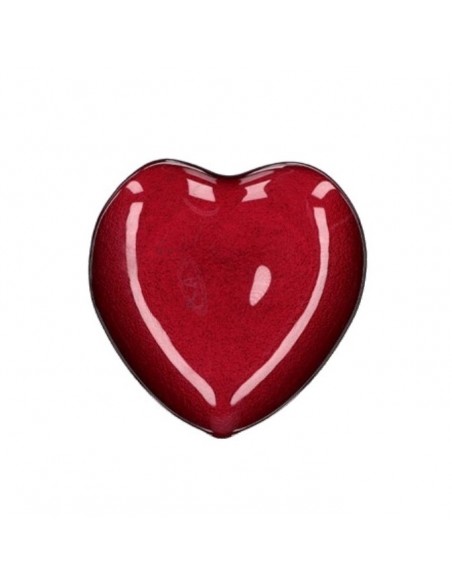 RITUALI DOMESTICI Piatto cuore in vetro colore rosso cm 21 NEIMIEIPENSIERI