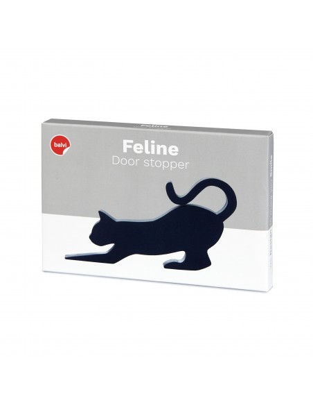 BALVI fermaporta in silicone colore nero h 7,5 cm FELINE