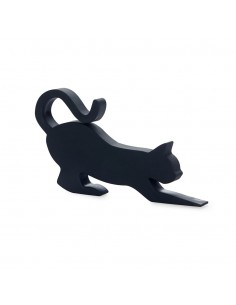 BALVI fermaporta in silicone colore nero h 7,5 cm FELINE