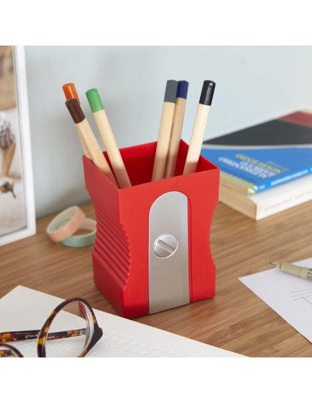 BALVI portapenne a forma di temperamatite rosso h 11,5 cm SHARPENER