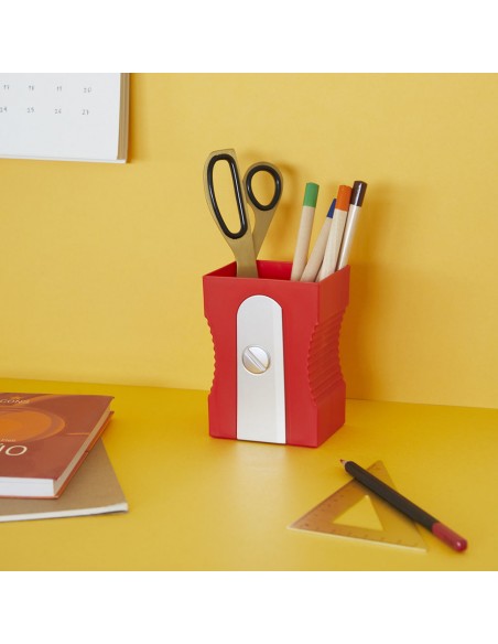 BALVI portapenne a forma di temperamatite rosso h 11,5 cm SHARPENER