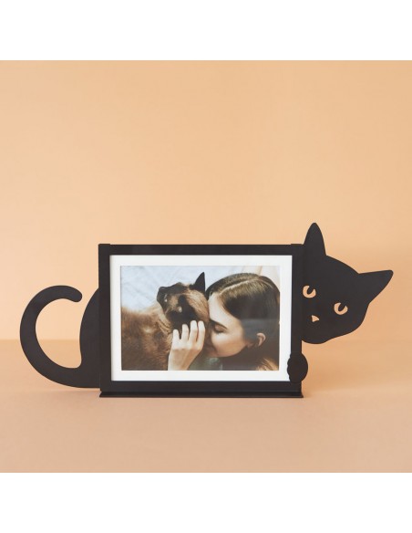 BALVI Portafoto orizzontale in metallo col nero l 36 cm HIDDEN CAT