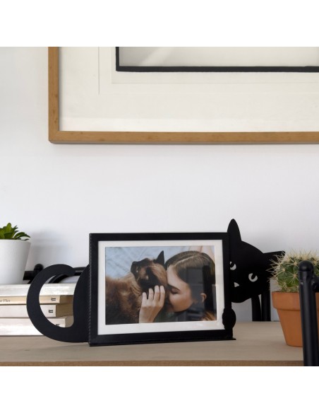 BALVI Portafoto orizzontale in metallo col nero l 36 cm HIDDEN CAT