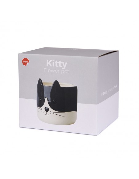 BALVI Vaso da fiori gatto in ceramica H 13,7 KITTY