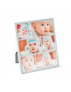 BALVI portafoto in metallo per 6 foto colore azzurro h 30 cm PETIT