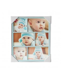 BALVI portafoto in metallo per 6 foto colore azzurro h 30 cm PETIT 2