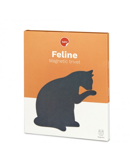 BALVI sottopentola gatto in silicone magnetico grigio h 21 cm FELINE