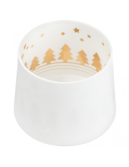 RADER porta t-light in ceramica con gioco d'ombra foresta h 6,5 cm