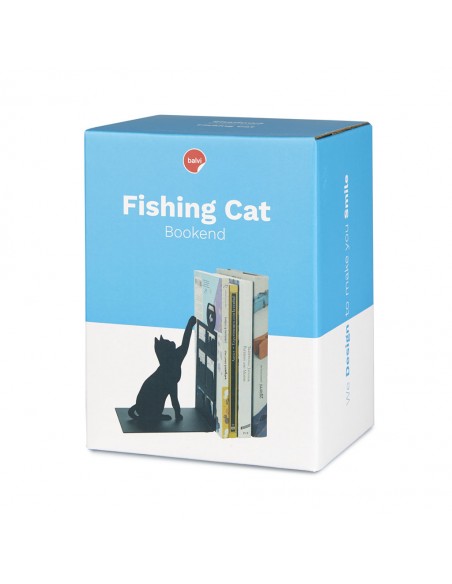 BALVI fermalibri gatto in metallo verniciato h 17 cm FISHING CAT
