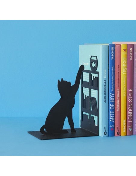 BALVI fermalibri gatto in metallo verniciato h 17 cm FISHING CAT