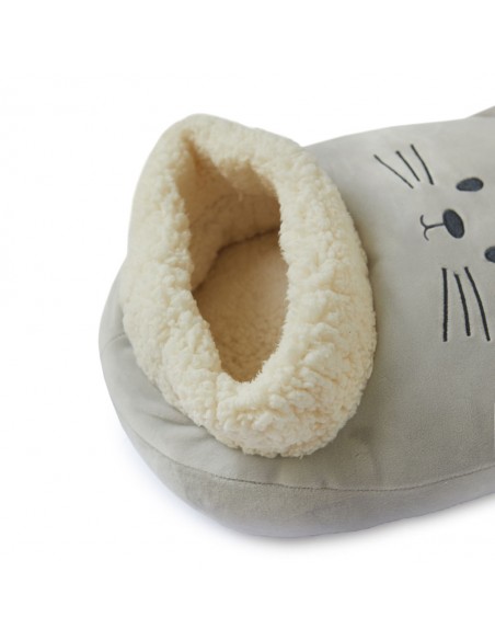BALVI Scaldapiedi a forma di gatto grigio poliestere KITTY