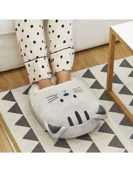 BALVI Scaldapiedi a forma di gatto grigio poliestere KITTY