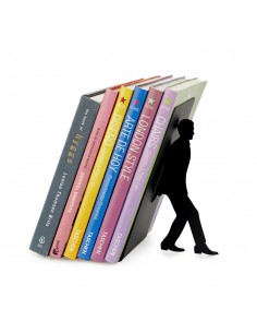 BALVI Fermalibri metallo verniciato nero h 17 cm Too Many Books
