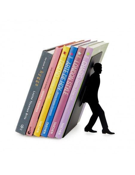 BALVI Fermalibri metallo verniciato nero h 17 cm Too Many Books