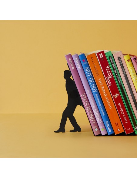 BALVI Fermalibri metallo verniciato nero h 17 cm Too Many Books