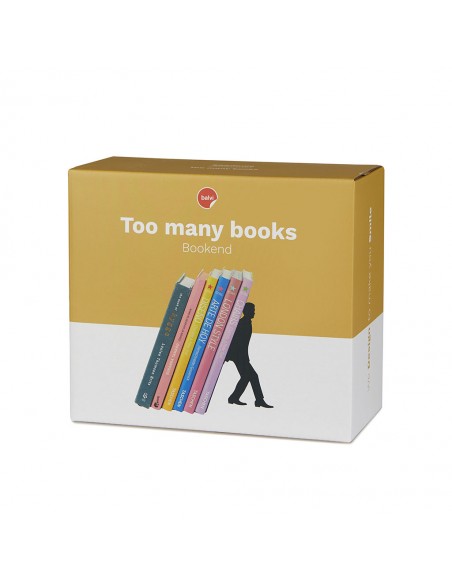 BALVI Fermalibri metallo verniciato nero h 17 cm Too Many Books