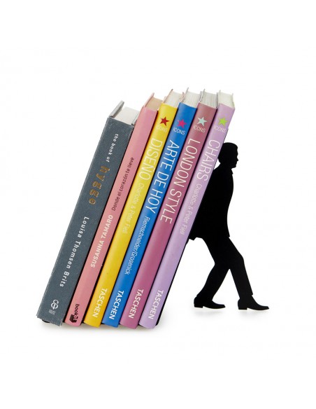 BALVI Fermalibri metallo verniciato nero h 17 cm Too Many Books