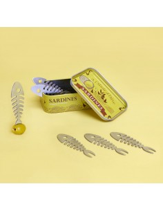 6 Forchettine da aperitivo in scatola di latta - SARDINES by BALVI 2