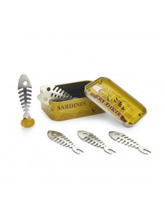 6 Forchettine da aperitivo in scatola di latta - SARDINES by BALVI