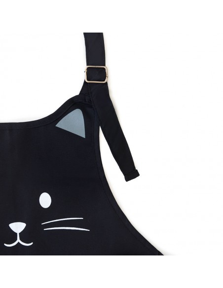 BALVI Grembiule da cucina nero 80 cm poliestere Kitty