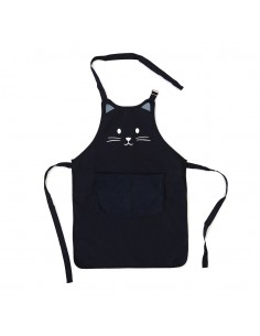 BALVI Grembiule da cucina nero 80 cm poliestere Kitty
