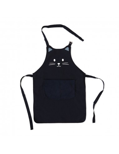 BALVI Grembiule da cucina nero 80 cm poliestere Kitty