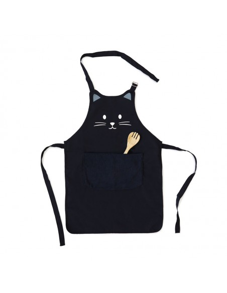 BALVI Grembiule da cucina nero 80 cm poliestere Kitty
