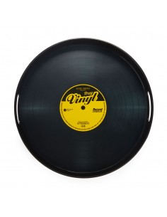 BALVI Vassoio a forma di disco in vinile nero diam 34,5 cm Vinyl 2