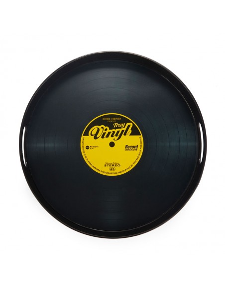 BALVI Vassoio a forma di disco in vinile nero diam 34,5 cm Vinyl