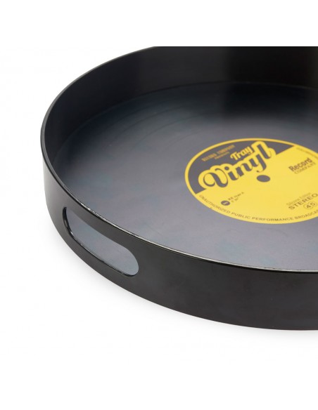 BALVI Vassoio a forma di disco in vinile nero diam 34,5 cm Vinyl