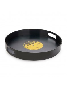 BALVI Vassoio a forma di disco in vinile nero diam 34,5 cm Vinyl