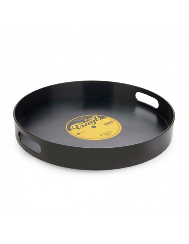 BALVI Vassoio a forma di disco in vinile nero diam 34,5 cm Vinyl