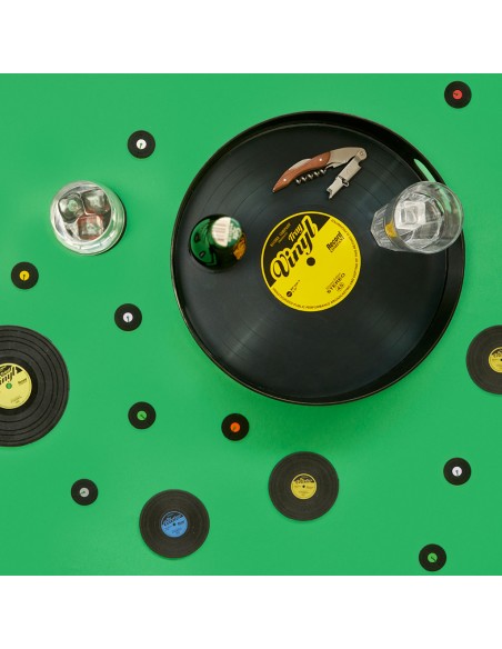 BALVI Vassoio a forma di disco in vinile nero diam 34,5 cm Vinyl