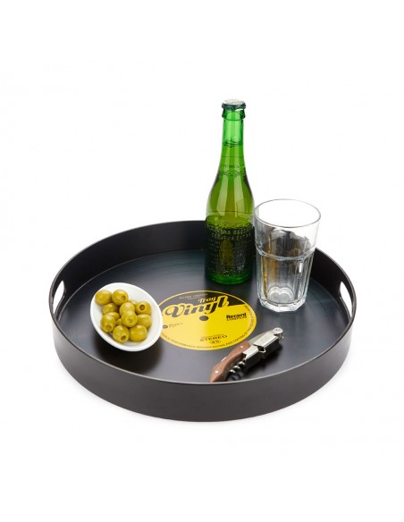 BALVI Vassoio a forma di disco in vinile nero diam 34,5 cm Vinyl
