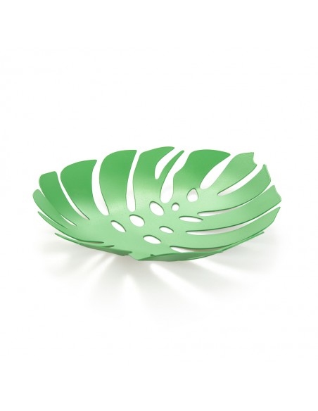 BALVI Cesto frutta foglia verde metallo 30 cm Monstera