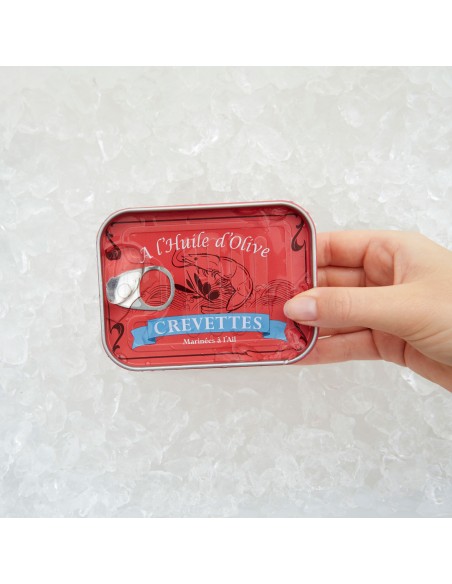 BALVI set 6 forchettine da aperitivo acciaio in  scatola metallo Crevettes