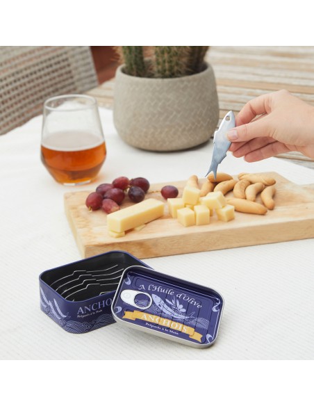 BALVI Set di forchettine per aperitivo in scatola metallo Anchois