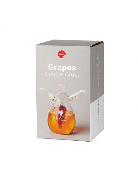 BALVI Oliera doppia in vetro con ampolla aceto  (450+50) Grapes