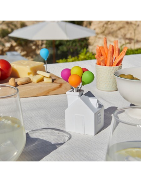 Balvi Set 6 spiedini da aperitivo con contenitore HOUSE BALLOON