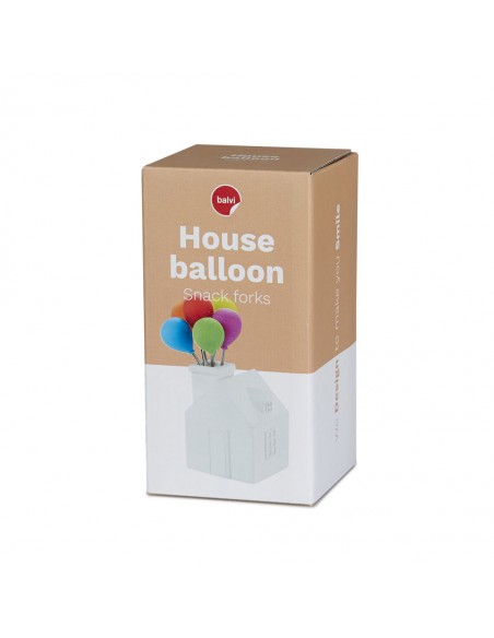 Balvi Set 6 spiedini da aperitivo con contenitore HOUSE BALLOON