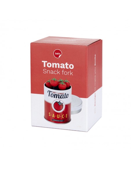 Balvi Set 6 Spiedini per Aperitivo in Scatola di Latta TOMATO