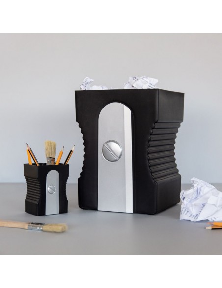 Balvi Cestino Gettacarta Nero a Forma di Temperamatita in Plastica SHARPENER