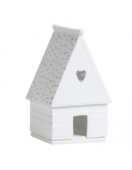 Porta candelina casa di pan di zenzero cuore h. 13,5 cm RADER
