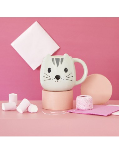 BALVI mug tazza in ceramica gatto grigio 400 ml KITTY