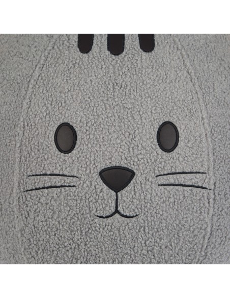 BALVI puff sgabello in poliestere a forma di gatto h 45 cm KITTY GRIGIO