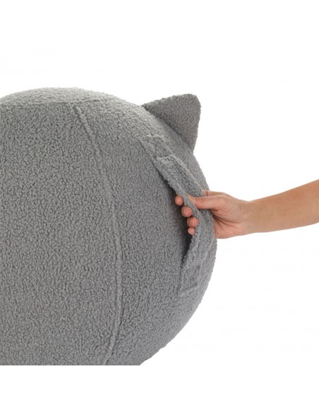 BALVI puff sgabello in poliestere a forma di gatto h 45 cm KITTY GRIGIO
