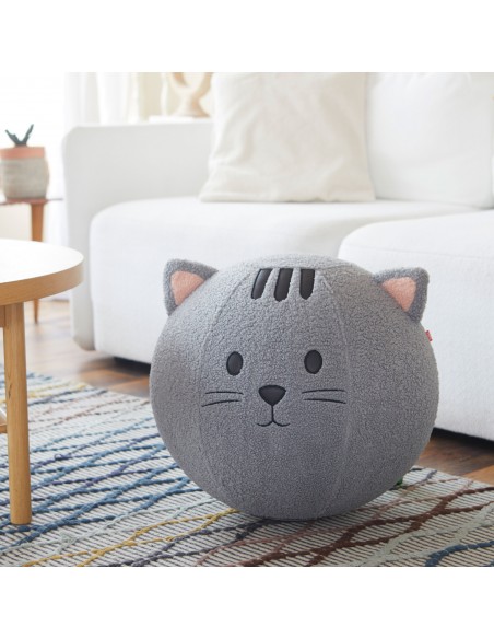 BALVI puff sgabello in poliestere a forma di gatto h 45 cm KITTY GRIGIO