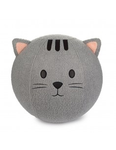 BALVI puff sgabello in poliestere a forma di gatto h 45 cm KITTY GRIGIO