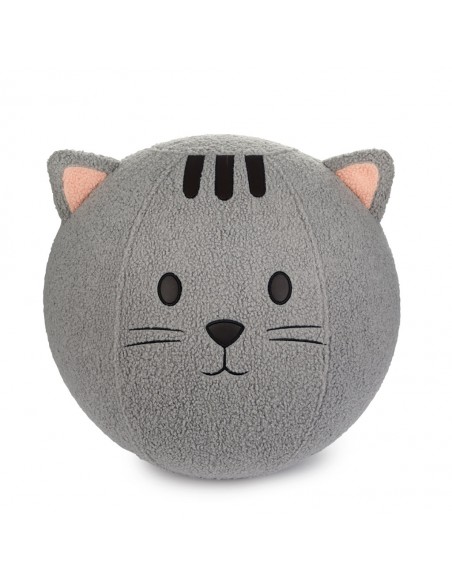 BALVI puff sgabello in poliestere a forma di gatto h 45 cm KITTY GRIGIO
